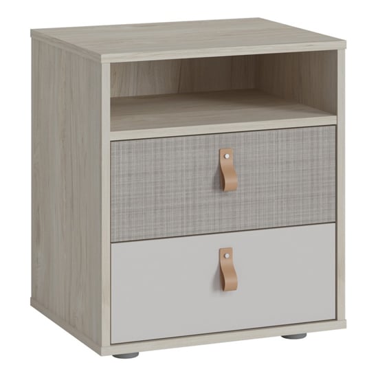Read more about Danville wooden bedside cabinet with 2 drawers in light walnut