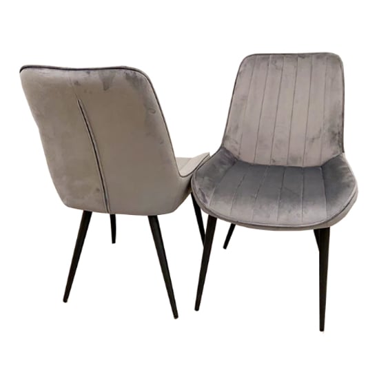 Product photograph of Danville Iron Velvet Dining Chairs In Pair from Furniture in Fashion