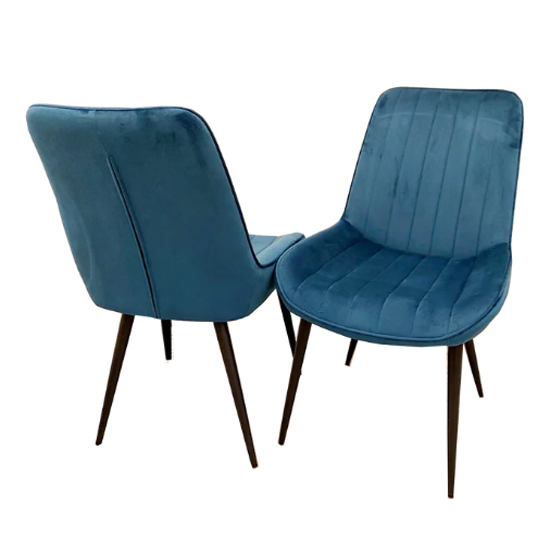 Read more about Danville navy blue velvet dining chairs in pair