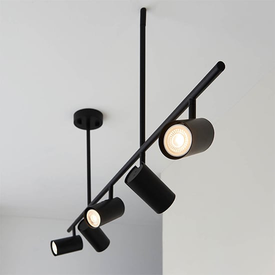 Product photograph of Danville Rez 5 Lights Plate Spotlight In Matt Black from Furniture in Fashion