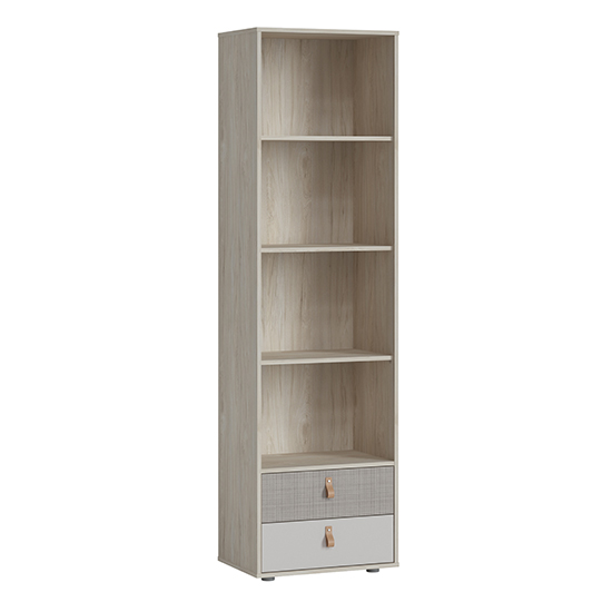 Read more about Danville wooden bookcase with 2 drawer in light walnut