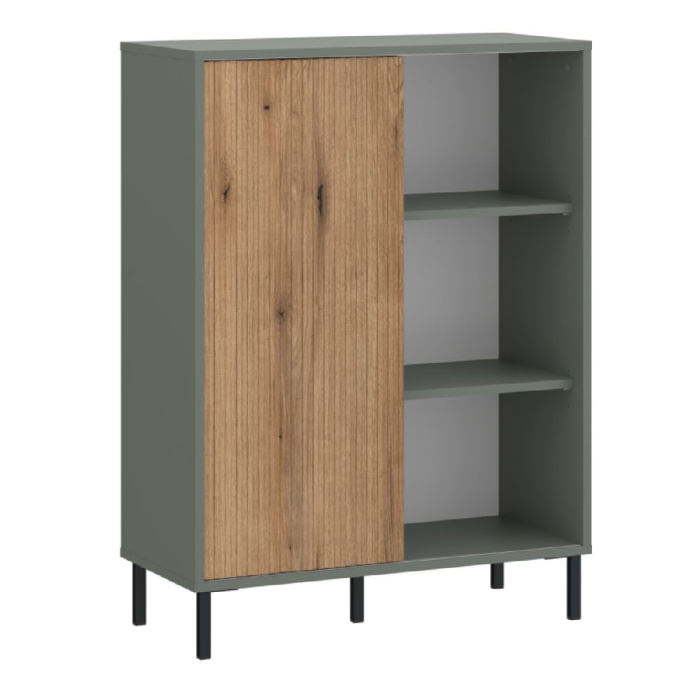 Read more about Danville wooden sideboard with 1 sliding door in green and oak