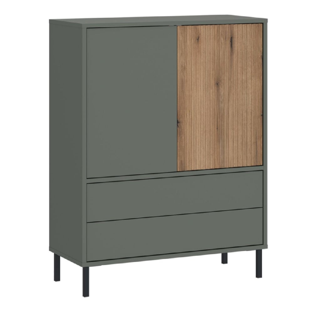 Read more about Danville wooden sideboard with 2 doors 2 drawers in green and oak
