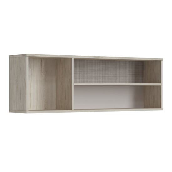 Read more about Danville wooden wall shelf with 3 open compartment in light walnut