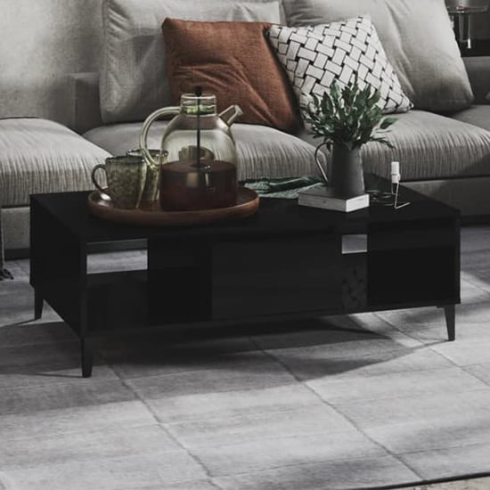 Read more about Danya rectangular high gloss coffee table in black