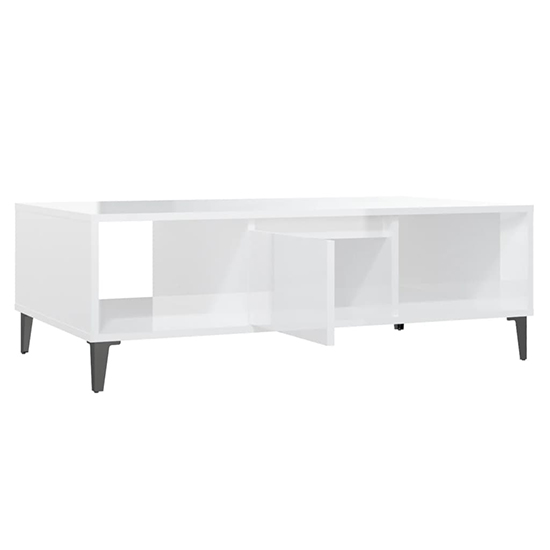 Danya Rectangular High Gloss Coffee Table In White