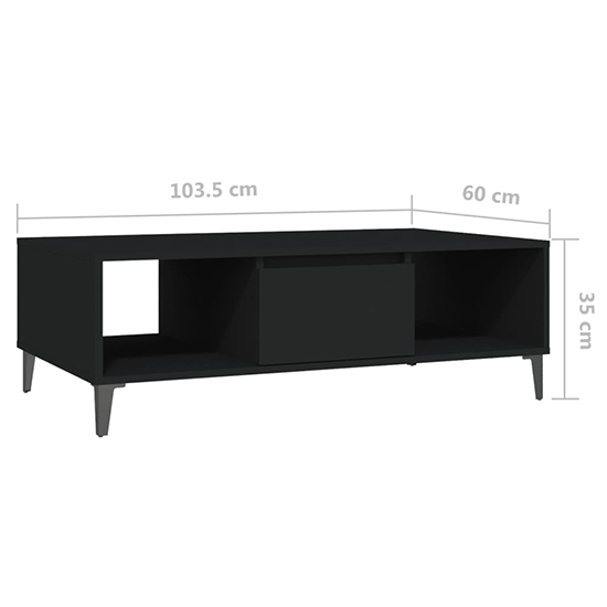 Danya Rectangular Wooden Coffee Table In Black