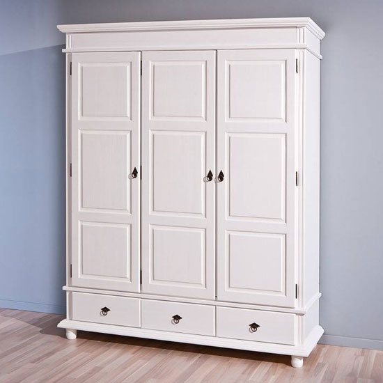 Read more about Danz 3 fsc wooden wardrobe in white pine