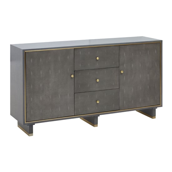 Product photograph of Daqing Wooden Sideboard With 2 Door 3 Drawer In Shagreen Effect from Furniture in Fashion