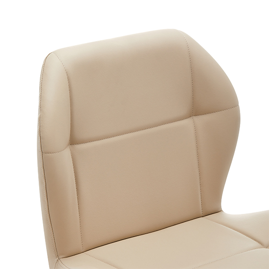 Darcy Faux Leather Dining Chair In Taupe With Chrome Legs