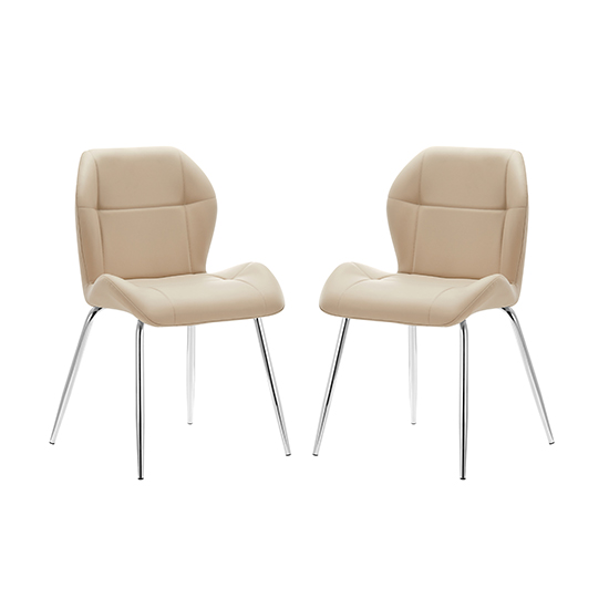 Darcy Taupe Faux Leather Dining Chairs In A Pair