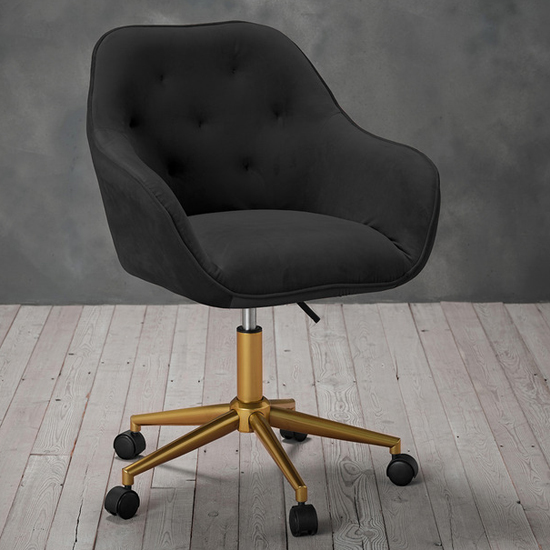 Read more about Darian velvet home and office chair in black