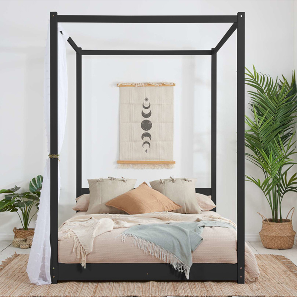 Darian Wooden Double Bed In Black