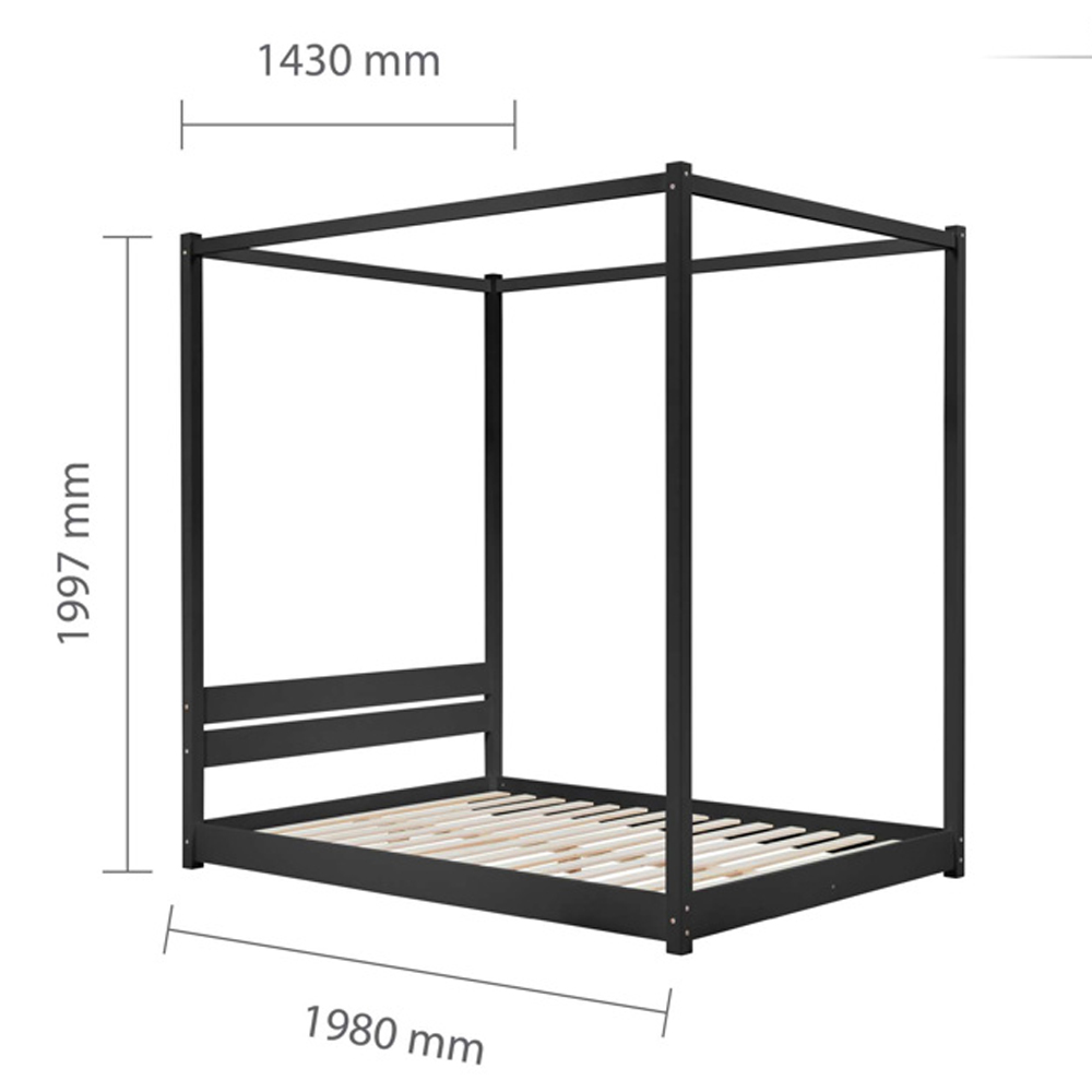 Darian Wooden Double Bed In Black