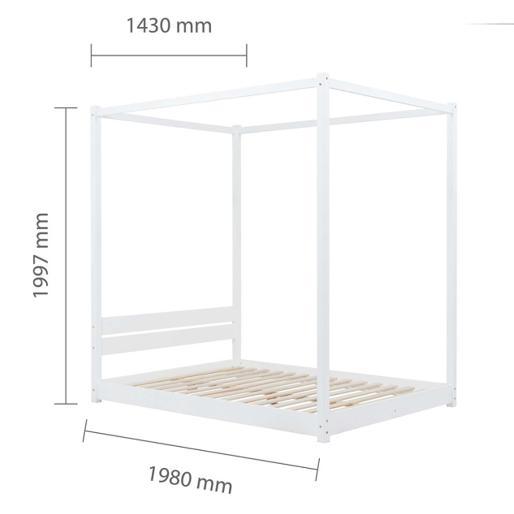 Darian Wooden Double Bed In White
