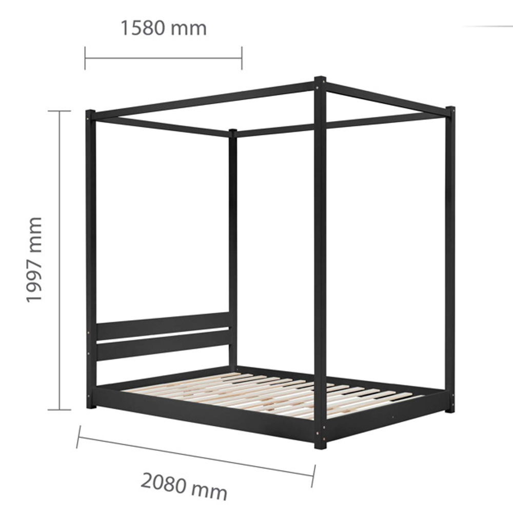Darian Wooden King Size Bed In Black