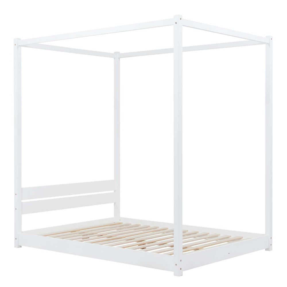 Darian Wooden King Size Bed In White