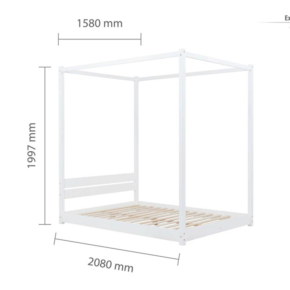 Darian Wooden King Size Bed In White