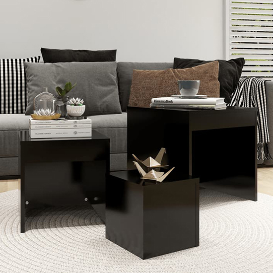 Read more about Darice wooden nest of 3 tables in black