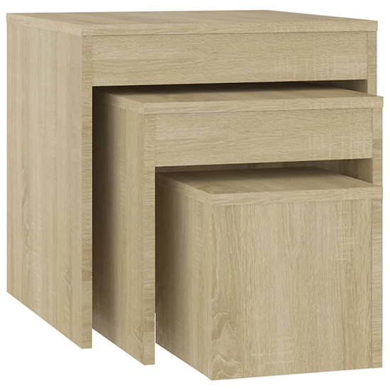Darice Wooden Nest Of 3 Tables In Sonoma Oak