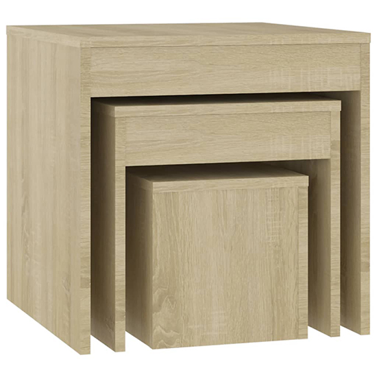 Darice Wooden Nest Of 3 Tables In Sonoma Oak