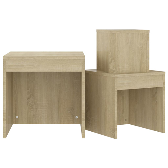Darice Wooden Nest Of 3 Tables In Sonoma Oak