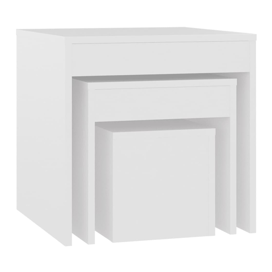 Darice Wooden Nest Of 3 Tables In White