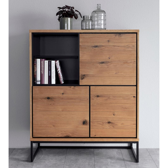 Read more about Darien wooden 3 doors highboard in wild oak