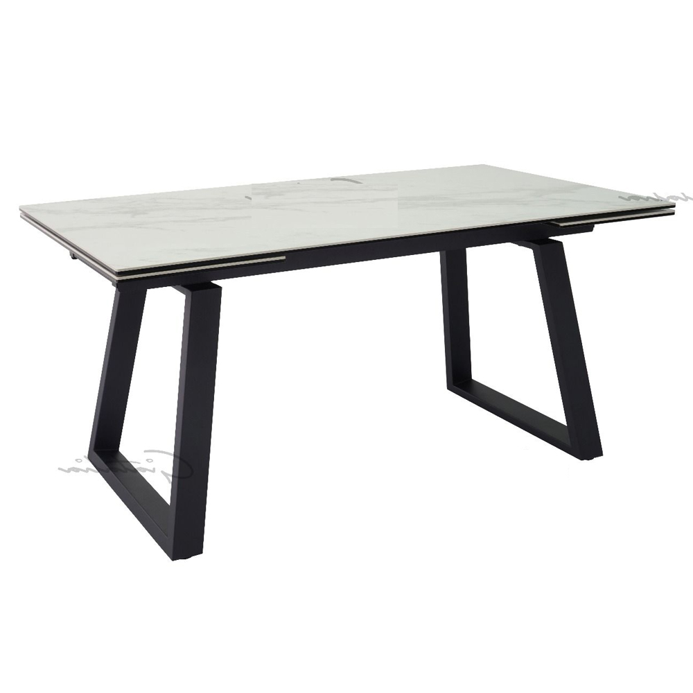 Darien Ceramic Marble Extending Dining Table In White