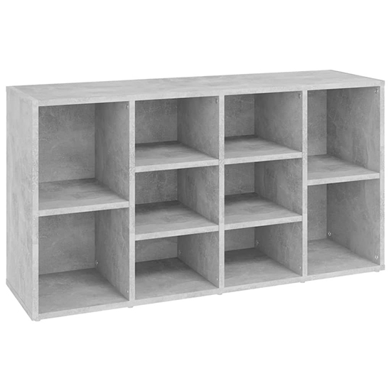 Darion Shoe Storage Bench With 10 Shelves In Concrete Effect