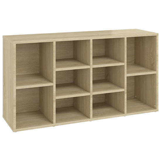 Darion Wooden Shoe Storage Bench With 10 Shelves In Sonoma Oak