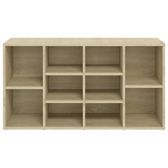 Darion Wooden Shoe Storage Bench With 10 Shelves In Sonoma Oak