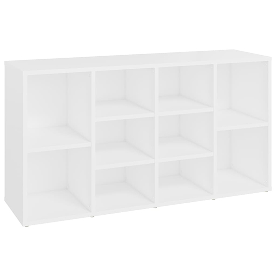 Darion Wooden Shoe Storage Bench With 10 Shelves In White
