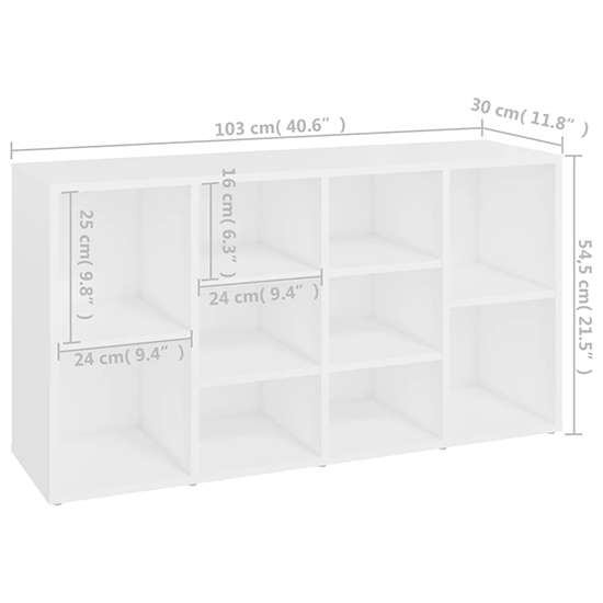 Darion Wooden Shoe Storage Bench With 10 Shelves In White
