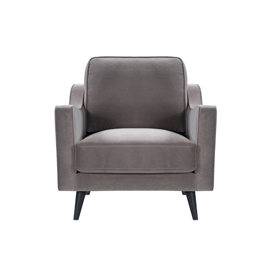 Darius Velvet 1 Seater Sofa In Stone Grey
