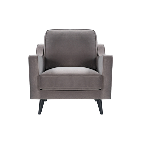 Read more about Darius velvet 1 seater sofa in stone grey