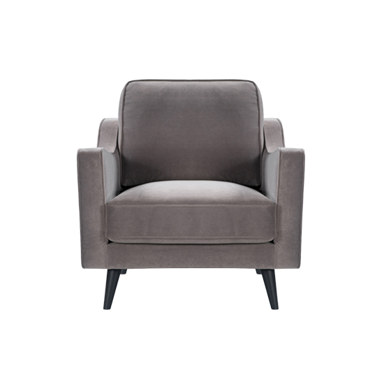 Photo of Darius velvet 1 seater sofa in stone grey