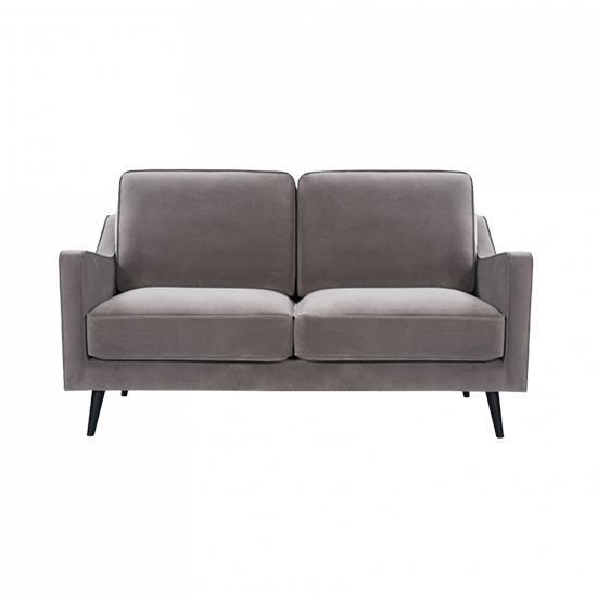 Darius Velvet 2 Seater Sofa In Stone Grey