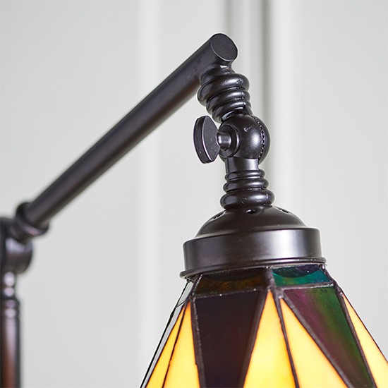 Dark Star Tiffany Glass Task Floor Lamp In Matt Black_3