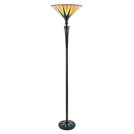 Dark Star Tiffany Glass Uplighter Floor Lamp In Dark Bronze_2