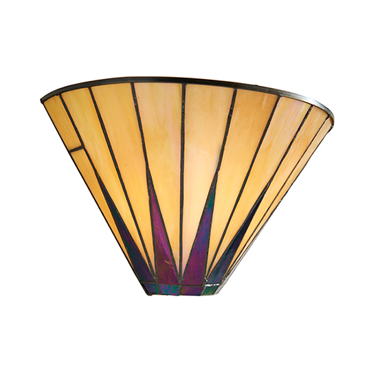 Dark Star Tiffany Glass Wall Light In Matt Black