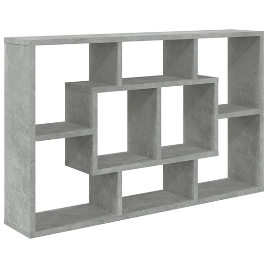Darko Rectangular Wooden Wall Shelf In Concrete Effect