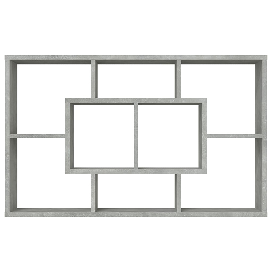 Darko Rectangular Wooden Wall Shelf In Concrete Effect
