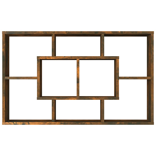 Darko Rectangular Wooden Wall Shelf In Smoked Oak