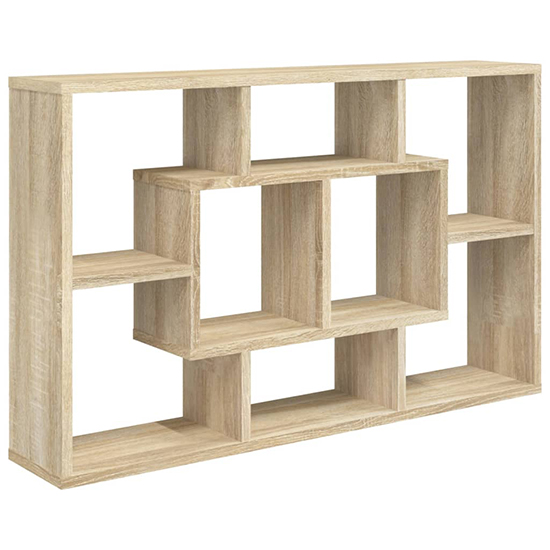 Darko Rectangular Wooden Wall Shelf In Sonoma Oak