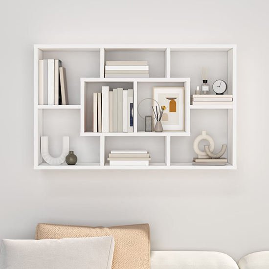 Darko Rectangular Wooden Wall Shelf In White
