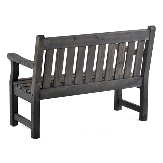 Darko Small Wooden Garden Seating Bench In Dark Grey