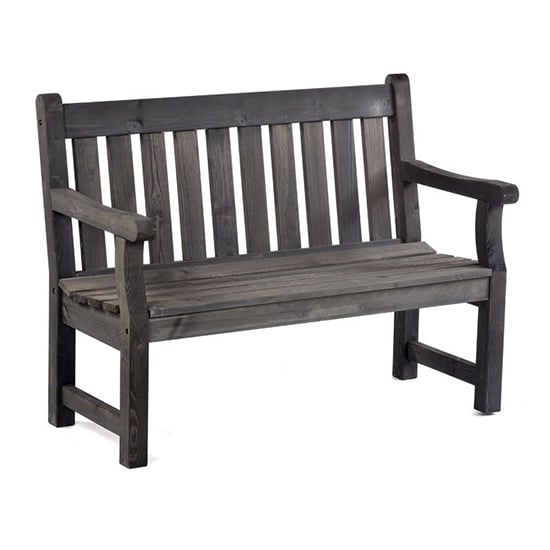 Read more about Darko small wooden garden seating bench in dark grey