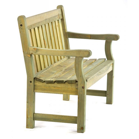 Darko Small Wooden Garden Seating Bench In Green Natural