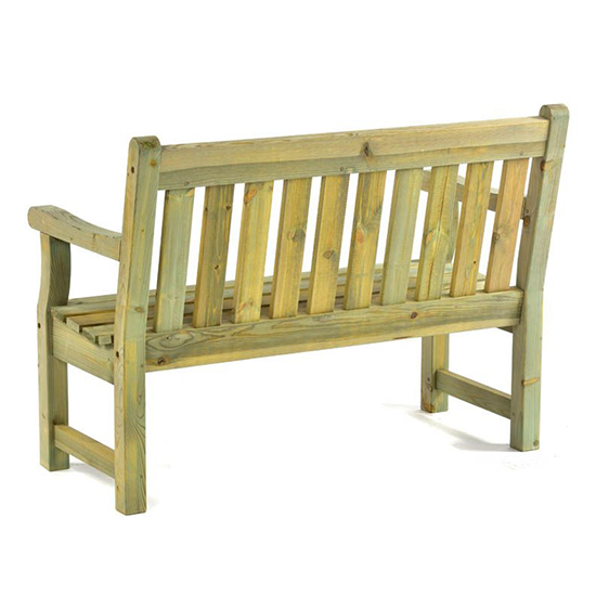 Darko Small Wooden Garden Seating Bench In Green Natural